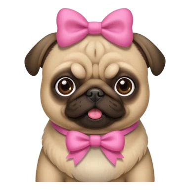 Pug fofo com láço rosa sticker