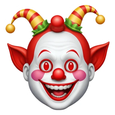 clown with horns laughing  sticker