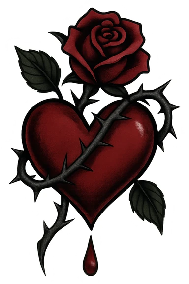 emo rose heart,, remove background sticker
