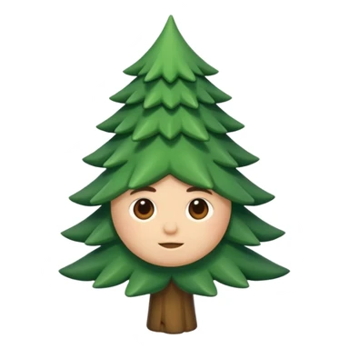 Memoji d'un petit sapin vert sylvestre.  sticker