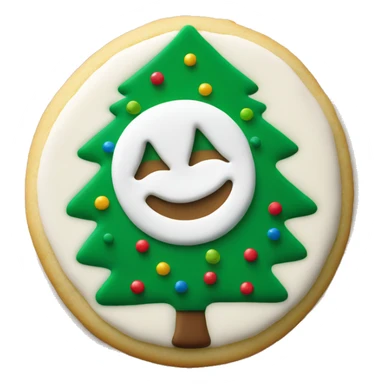 One round Pillsbury Christmas sugar cookie with a green Christmas tree in the middle  sticker