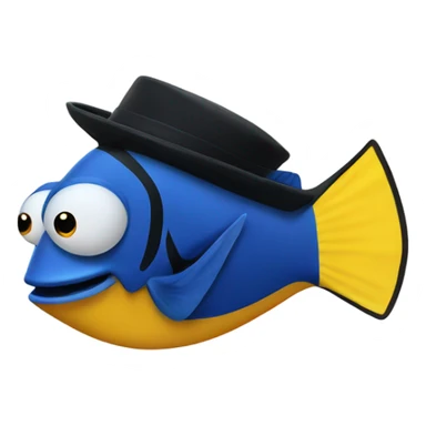 Dory with gloves and a hat sticker