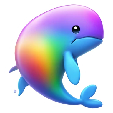 Rainbow adopt me whale with spiral shell dazzled  sticker