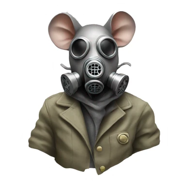 A rat with a cloth gas mask  sticker