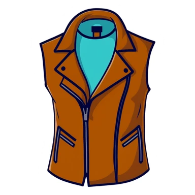 Brown leather vest sticker