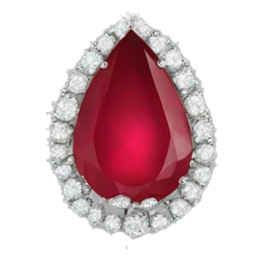 red tear ruby necklace with chain emoji sticker