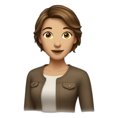 woman with mid-length brown hair sticker