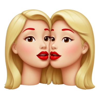 Red lipstick Lips in the moment of kiss sticker