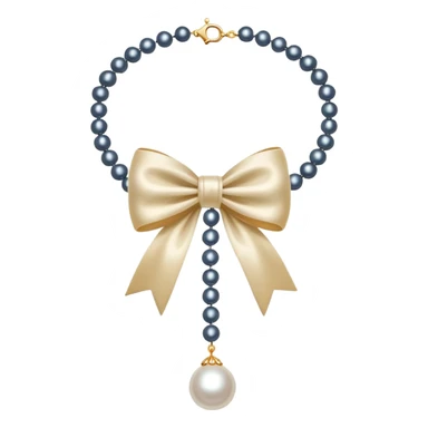  Pearl necklace with bow sticker