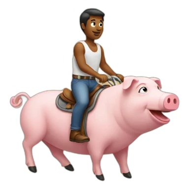 dude riding pig sticker