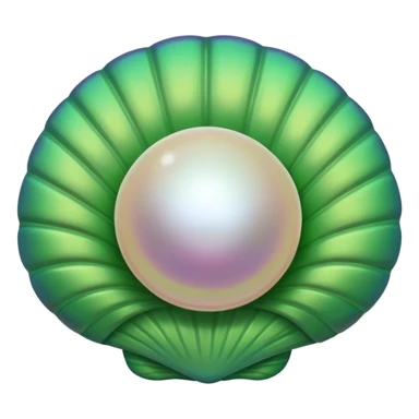 pearl in green shells sticker