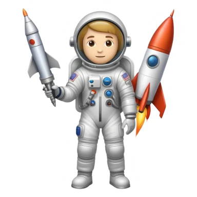 astronaut with rocket sticker