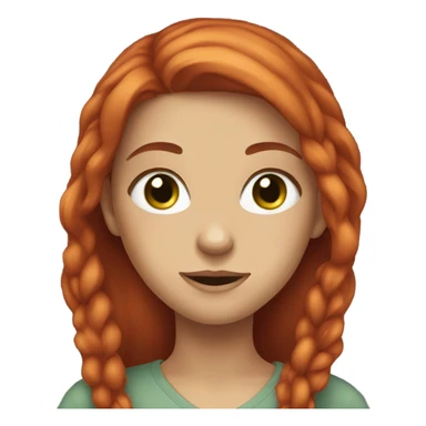 a girl with long red hair and grey-green eyes sticker