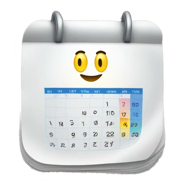 Calendar, with a welcoming smiley face sticker