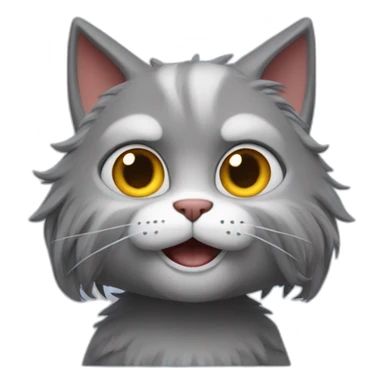 Pixar long hair cat grey devil sticker