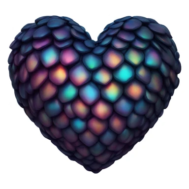 dark warm iridescent SCALE heart sticker