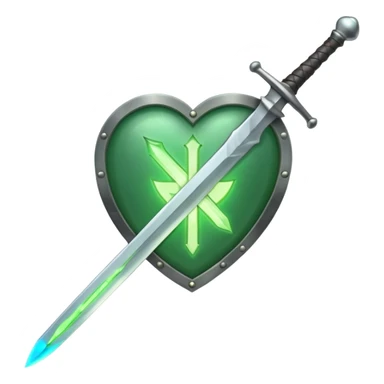 Make 1 discord emoji's for a sword icon, 1 discord emoji for a shield icon, and 1 discord emoji for a  healing icon in the same style. sticker