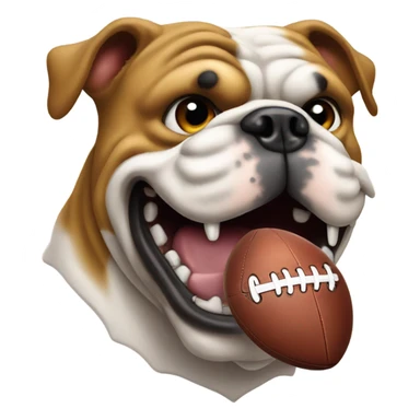 Bulldog with football and foaming mouth sticker