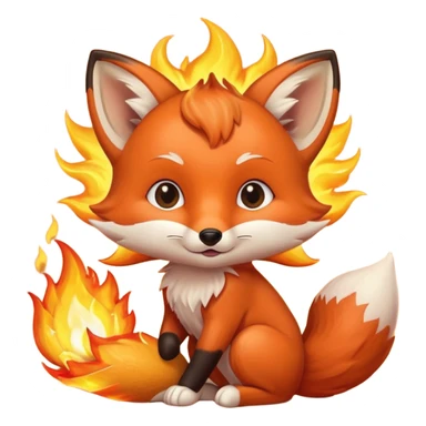 Baby fox holding a burning sun ☀️🦊 sticker