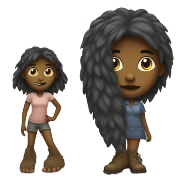 girl with big foot sticker