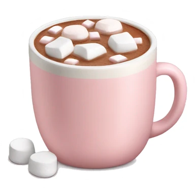 Light Pink mug of hot chocolate with marshmallows  sticker
