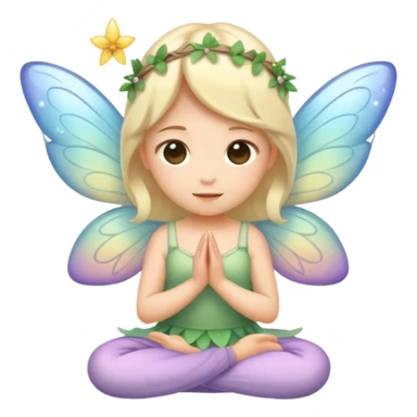 Make a me a cute peaceful emoji with neutral oh my God colors, asthetic, that has fairy magical vibes  sticker
