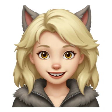 Werewolf blode girl with a smile sticker