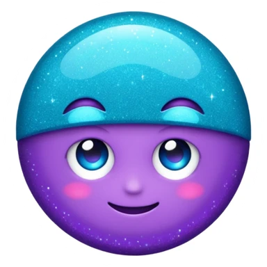 Glitter Purple and Cian less symbol sticker