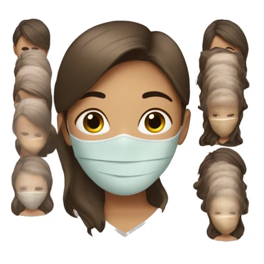 tan brunette girl with face mask on sticker
