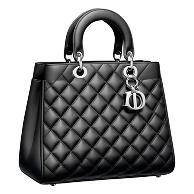 black and silver Dior bag sticker