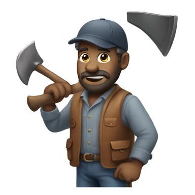 uncle samsonite holding an axe sticker