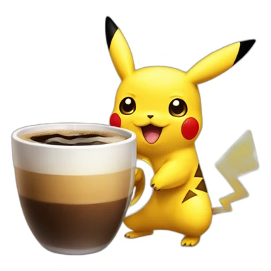 Pikachu drink coffee  sticker