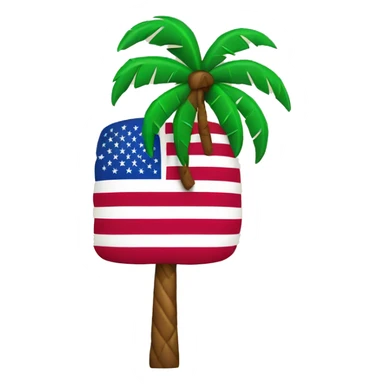 USA flag as a palm tree sticker