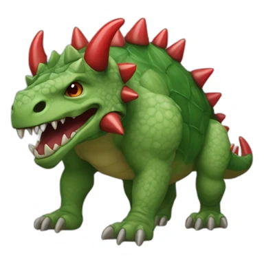 Green Tarasque with six feets and red horns sticker