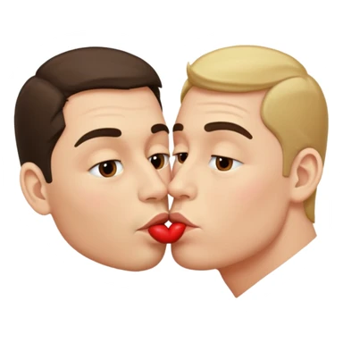 two men kissing on lips sticker