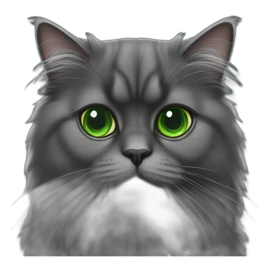 dark gray persian cat with green eyes sticker