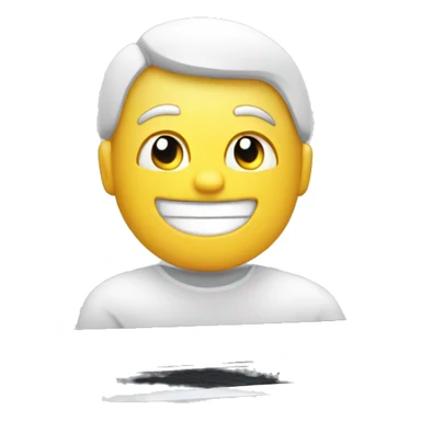 coding smile white man on macbook, closeup sticker