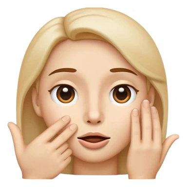 face with subtle lines indicating whisper, hand near mouth, classic emoji look sticker