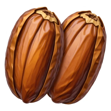  (dried) date fruit sticker. Drie dates have dark brown color are oblong, kind of crumpled like prunes. no stem.  sticker