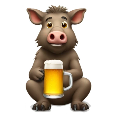 boar drink a beer sticker