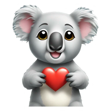koala bear with heart sticker
