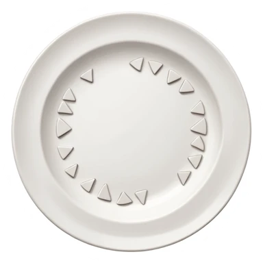 a round white plate broken with bits here and there sticker