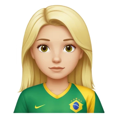 Blonde girl wearing a Brazil shirt  sticker