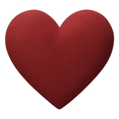heart with a velvet matte texture, digital illustration, no background sticker