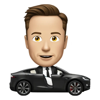 Elon Musk driving a tesla sticker