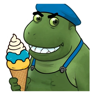 Plumber eating ice cream sticker