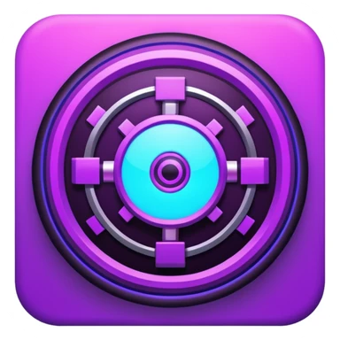 neon cyberpunk-themed icon representing focus sticker
