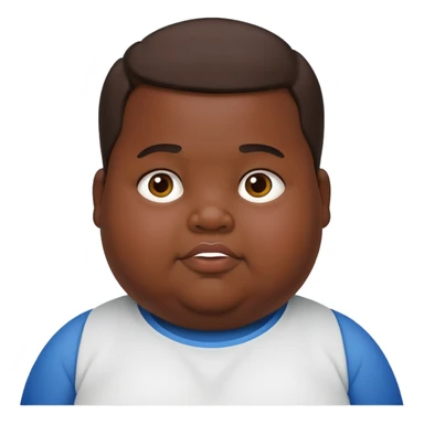 dark skin short fat kid with double chin sticker