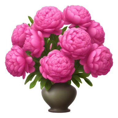 Realistic Bright pink pions in vase sticker