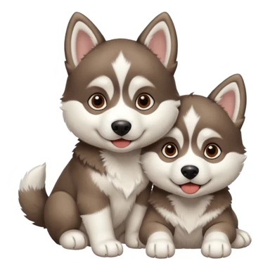 Husky puppies love sticker